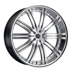 2Crave Number 11 24x10 Blank 5 Lug / Blank 6 Lug 15 ET 78.3 CB Platinum Silver Diamond Cut Chrome Lip