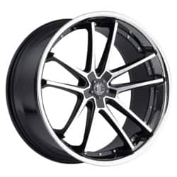 2Crave Number 34 20x8.5 Blank 5 Lug 15 ET 74.1 CB Gloss Black Diamond Cut Chrome Lip