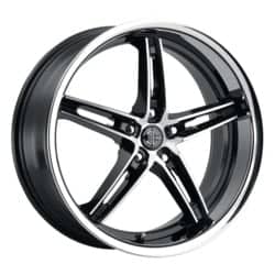 2Crave Number 38 20x10.5 Blank 5 Lug 25 ET 74.1 CB Gloss Black Diamond Cut Chrome Lip
