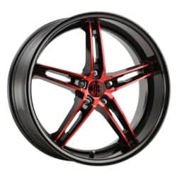 2Crave Number 38 18x8 Blank 5 Lug 35 ET 72.56 CB Gloss Black / Red Machined