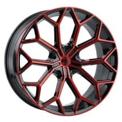 2Crave Number 42 24x10 Blank 6 Lug 15 ET 78.3 CB Gloss Black / Red Machined