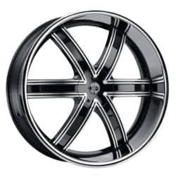 2Crave Number 44 26x10 Blank 6 Lug 15 ET 78.3 CB Gloss Black Chrome Lip