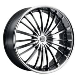 2Crave Number 48 24x10 Blank 5 Lug / Blank 6 Lug 15 ET 78.3 CB Gloss Black Diamond Cut Chrome Lip