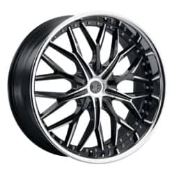 2Crave Number 49 24x10 Blank 5 Lug / Blank 6 Lug 15 ET 78.3 CB Gloss Black Diamond Cut Chrome Lip
