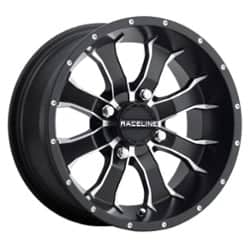 Raceline A77 Mamba ATV/UTV 12x7 4x110 0 ET 132.5 CB Black with Machined Accents