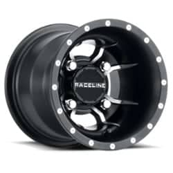 Raceline A77 Mamba UTV 9x8 4x110 -35 ET 86 CB Satin Black Machined