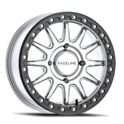Raceline Alpha Beadlock UTV 15x7 4x156 10 ET Hyper Silver