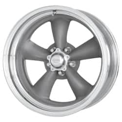 American Racing VN205 Classic Torq Thrust II 15x6 5x114.3 -5 ET 83.1 CB Gray w/Polished Lip