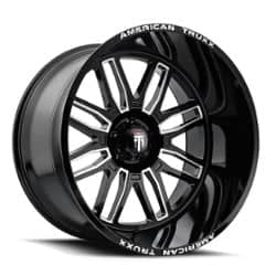 American Truxx AT1915 Restless 24x14 8x165.1 -76 ET 125.2 CB Black Milled