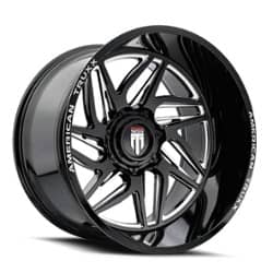 American Truxx AT1917 Goliath 24x14 8x165.1 -76 ET 125.2 CB Black Milled