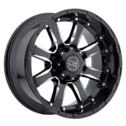 Black Rhino Sierra 17x9 8x170 12 ET 125 CB Gloss black with Milled Spokes