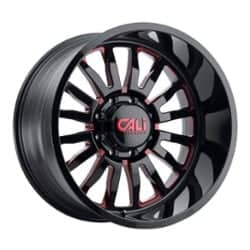 Cali Off-Road Summit 9110 24x14 6x135 -76 ET 87.1 CB Gloss Black/Blue Milled Spokes