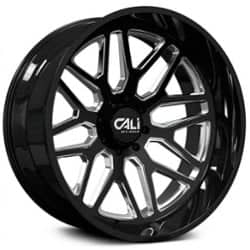 Cali Off-Road Invader 9115 24x14 8x165.1 -76 ET 125.2 CB Gloss Black/Milled Spokes
