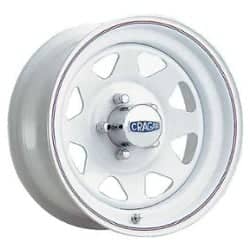 Cragar 310 Nomad 15x6 5x114.3 0 ET 83.8 CB White w/Red and Blue Stripes