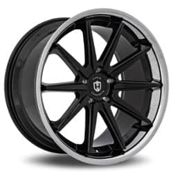 Curva C24 20x10.5 5x114.3 35 ET 73.1 CB Gloss Black with Stainless Steel Chrome Lip