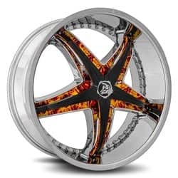 Diablo Reflection X 20x8.5 Blank 5 Lug 35 ET 73.1 CB Chrome Fire Inserts