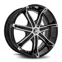 Diablo DNA 24x10 Blank 5 Lug/Blank 6 Lug 35 ET 78.1 CB Black Chrome Inserts
