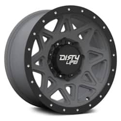 Dirty Life Theory 9305 17x9 6x139.7 -12 ET 106 CB Matte Gunmetal w/ Matte Black lip