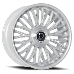 Dolce Lusso 24x10 6x135 / 6x139.7 25 ET 87.1 CB Gloss Silver/Brushed Face/Stainless Lip