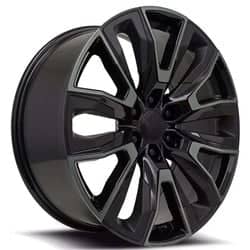 Factory Reproductions Fr207 Gmc Split 6 22x9 6x139.7 28 ET 78.1 CB Black Machined/Inserts
