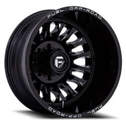 Fuel Arc Dually D868 Rear 20x8.25 8x165.1 -201 ET 121.6 CB Gloss Black Milled