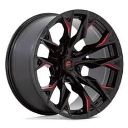 Fuel D823 Flame 5 20x9 5x139.7 1 ET 78.1 CB Gloss Black Milled with Red Tint