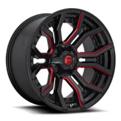 Fuel D712 Rage 22x10 8x165.1 -18 ET 125.2 CB Gloss Black Red Tinted Clear