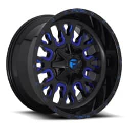 Fuel Stroke D645 17x9 5x114.3/5x127 -12 ET 78.1 CB Gloss Black with Candy Blue