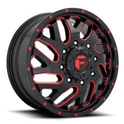 Fuel Triton Dually Front D656 20x8.25 8x165.1 105 ET 121.5 CB Gloss Black w/ Candy Red
