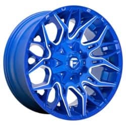 Fuel Twitch D770 22x10 8x165.1 -18 ET 125.2 CB Anodized Blue Milled