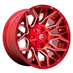 Fuel Twitch 22x10 8x170 -18 ET 125.1 CB Candy Red Milled