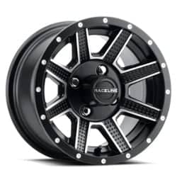Raceline G92M Hostage Golf UTV 12x7 4x101.6 5 ET 68 CB Satin Black Milled