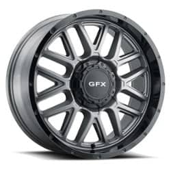 G-FX TM5 17x8.5 8x165.1 0 ET 125.2 CB Matte Gray w/ Matte Black Lip