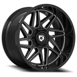 Gear Off Road 761BM 17x9 5x135 / 5x139.7 0 ET 87.1 CB Gloss Black/Milled Accents