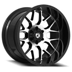 Gear Off Road 763MB 20x10 8x170 -12 ET 125.2 CB Gloss Black with Machined Face & Lip Logo