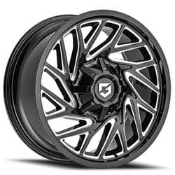 Gear Off Road 769BM Sequence 22x10 8x165.1/8x170 -19 ET 125.2 CB Gloss Black Milled