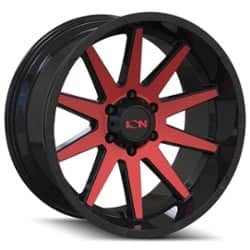 Ion Alloy 143 20x9 8x170 18 ET 125.2 CB Gloss Black/Red Machined