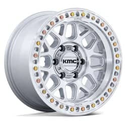 KMC KM549 GRS 17x9 8x170 18 ET 125.1 CB Gloss Silver w/Machined Face