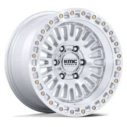 KMC KM554 Aztec 17x8.5 6x120 0 ET 66.9 CB Gloss Silver w/Machined Face