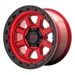 KMC KM548 20x9 8x165.1 0 ET 125.1 CB Candy Red with Black Lip