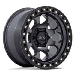 KMC KM550 Riot SBL 17x8.5 6x139.7 10 ET 106.1 CB Anthracite With Satin Black Lip
