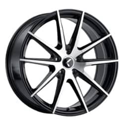 Kraze KR193 Turismo 17x8 5x114.3 38 ET 72.56 CB Gloss Black with Machined Face