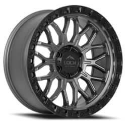 Lock Off-Road Combat 20x10 8x180 -18 ET 124.3 CB Matte Grey with Matte Black Ring