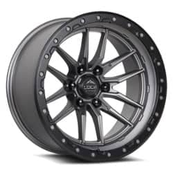 Lock Off-Road Krawler 22x10 6x135 -18 ET 87.1 CB Matte Gray w/ Matte Black Ring