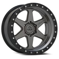 Lock Off-Road Olympus 17x9 6x139.7 -35 ET 106.2 CB Matte Gray w/ Matte Black Ring
