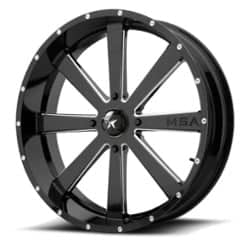 MSA Offroad M34 Flash 24x7 4x156 0 ET 132 CB Gloss Black Milled