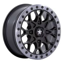 MSA Offroad M48 Portal Beadlock 15x6 4x137 38 ET 86 CB Satin Black, Gray Tint Ring