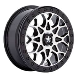 MSA Offroad M48 Portal Beadlock 15x6 4x137 38 ET 96 CB Gloss Black Machined, Black Ring