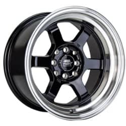 MST Time Attack 16x8 5x114.3 20 ET 73.1 CB Black w/Machined Lip
