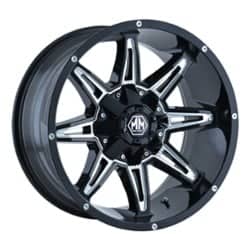 Mayhem 8090 Rampage 17x9 5x114.3/5x127 18 ET 87 CB Black w/Milled Spokes